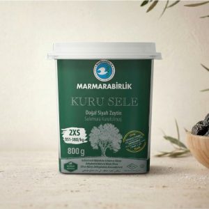 Măsline Negre Uscate Kuru Sele Marmarabirlik – Recipient Verde 800g (2XS)
