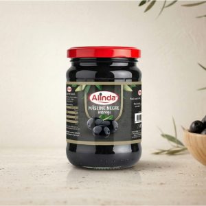 Măsline Negre Întregi Alinda – Borcan 400 g