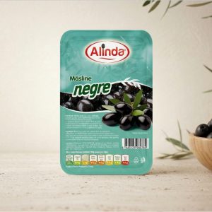 Măsline Negre Naturale Alinda – Vidate 200 g