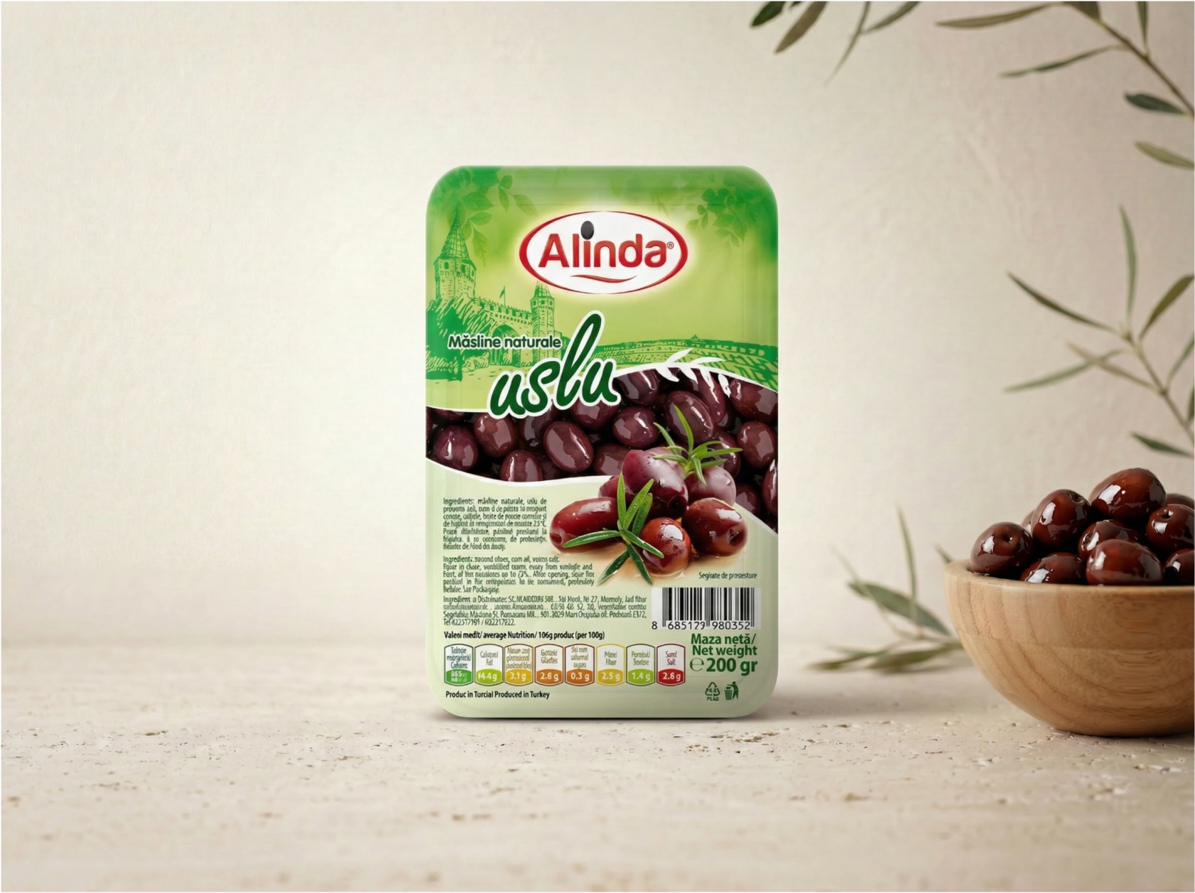 Măsline Soiul Kalamata Alinda – Vidate 200 g