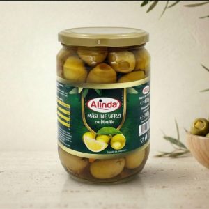 Măsline Verzi cu Lămâie Alinda – Borcan 400 g
